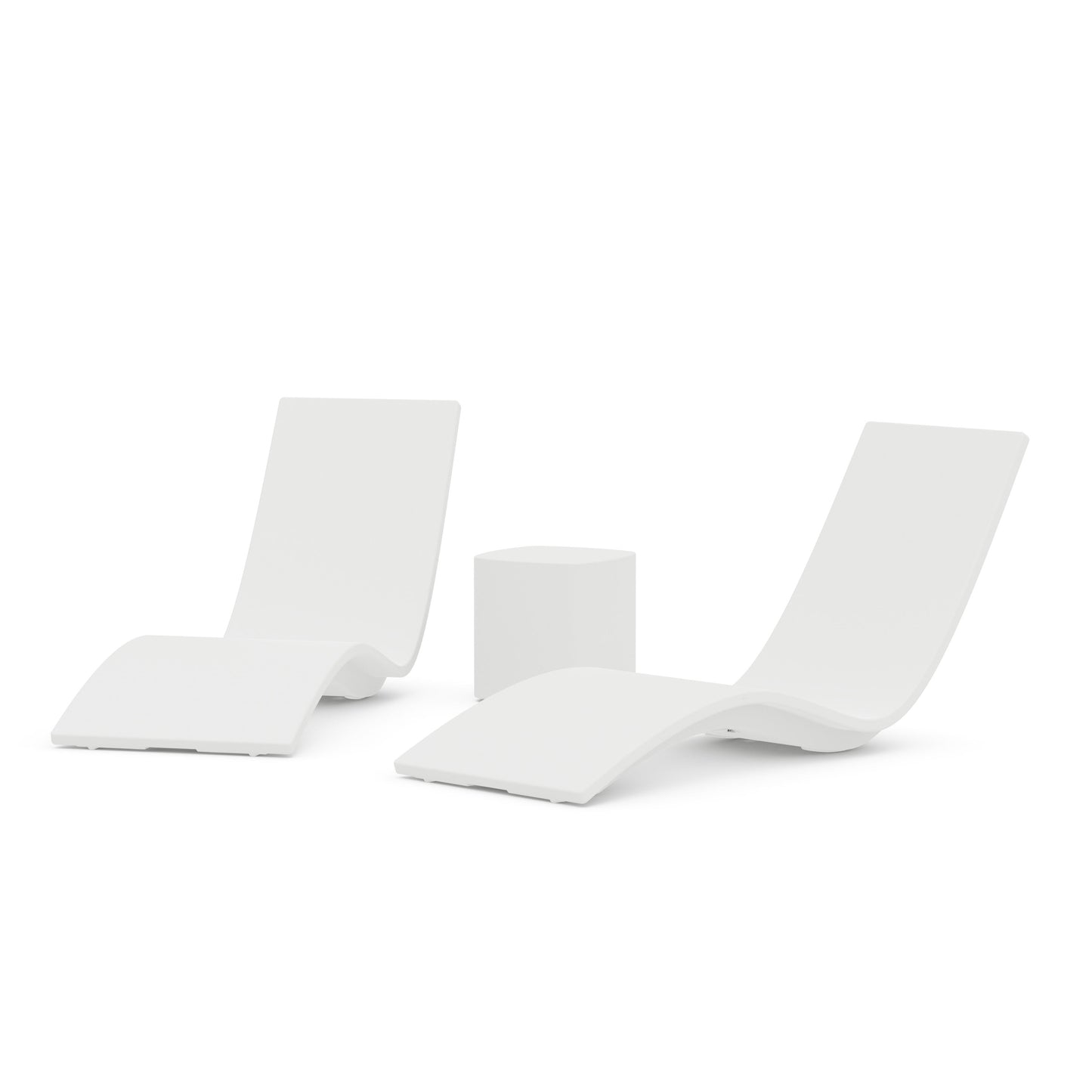 POLYWOOD Laguna 3-Piece In-Pool Chaise Lounge Set — White