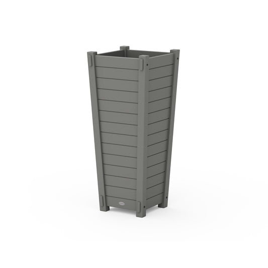 POLYWOOD Nautical Tapered Square Tall Planter Box — Slate Grey