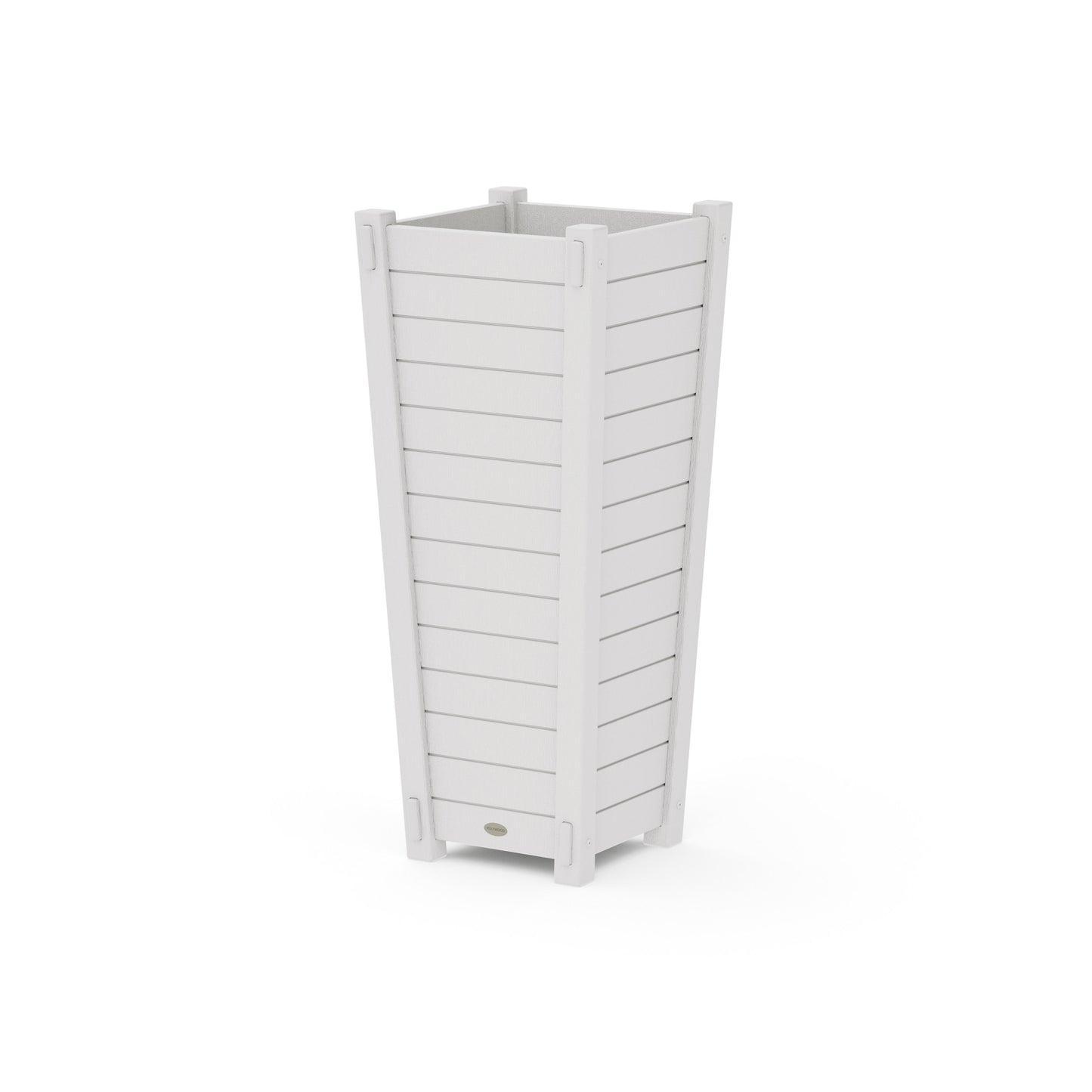 POLYWOOD Nautical Tapered Square Tall Planter Box — Vintage White