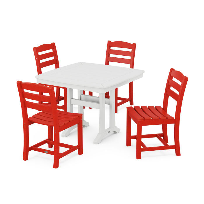 POLYWOOD La Casa Café Side Chair 5-Piece Dining Set with Trestle Legs FREE SHIPPING