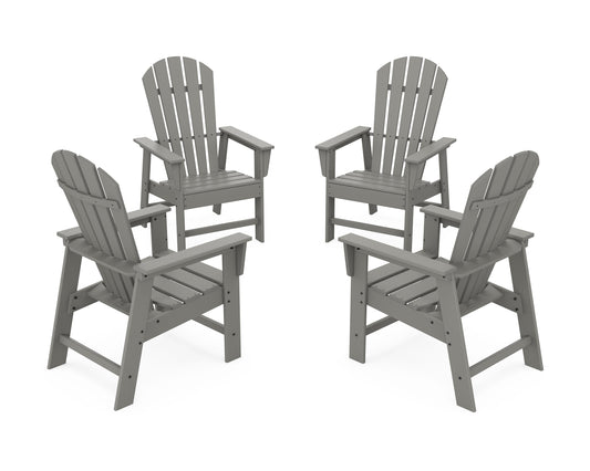 POLYWOOD 4-Piece South Beach Casual Chair Conversation Set — Slate Grey