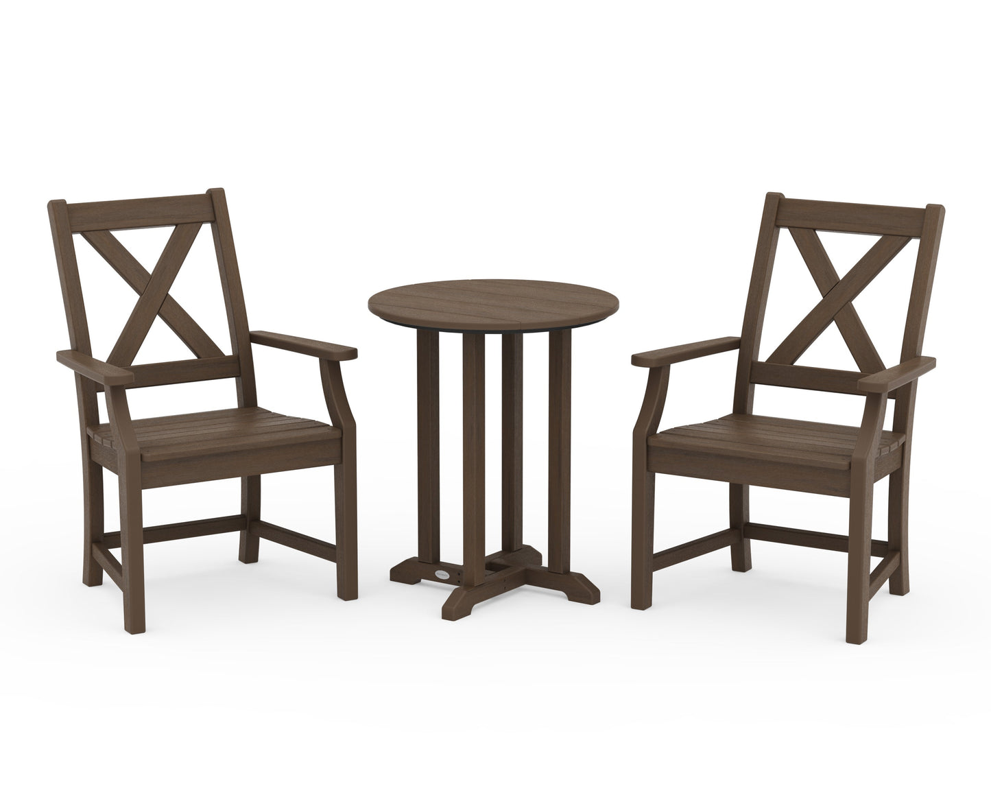 POLYWOOD Braxton 3-Piece Round Bistro Dining Set — Kona