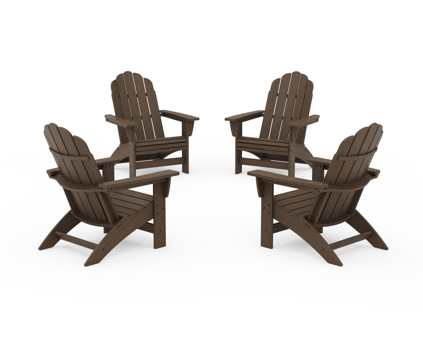 POLYWOOD 4-Piece Vineyard Grand Adirondack Chair Conversation Set — Kona