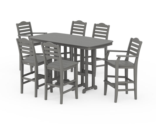 POLYWOOD Savannah 7-Piece Bar Set — Slate Grey