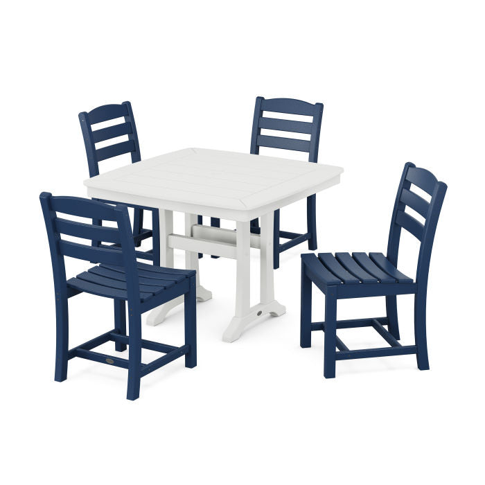 POLYWOOD La Casa Café Side Chair 5-Piece Dining Set with Trestle Legs FREE SHIPPING