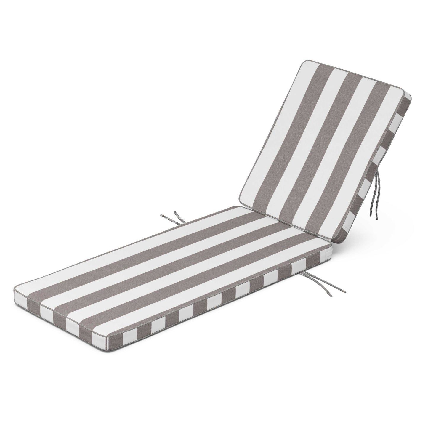 POLYWOOD Acadia Chaise Cushion — Cabana Stripe Grey Mist