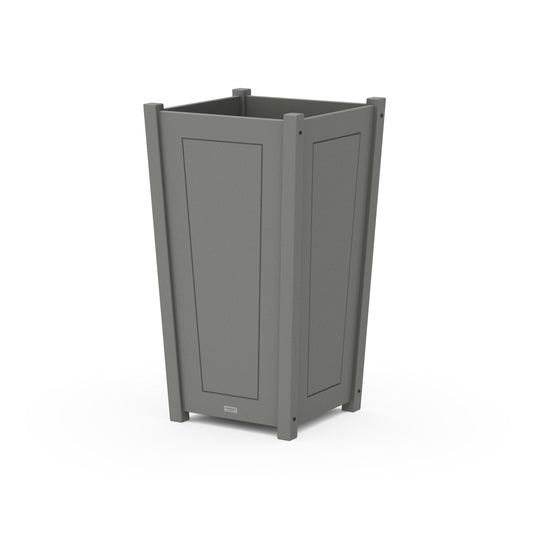 POLYWOOD Country Living Large Tapered Square Tall Planter Box — Slate Grey
