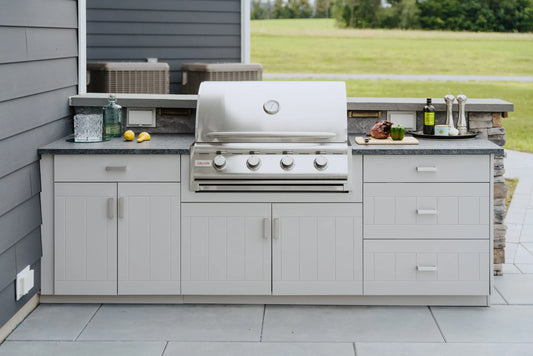 OPEN AIR OUTDOOR KITCHENS - STRAIGHT RUN (2 PREP AREAS WITH DRAWERS)