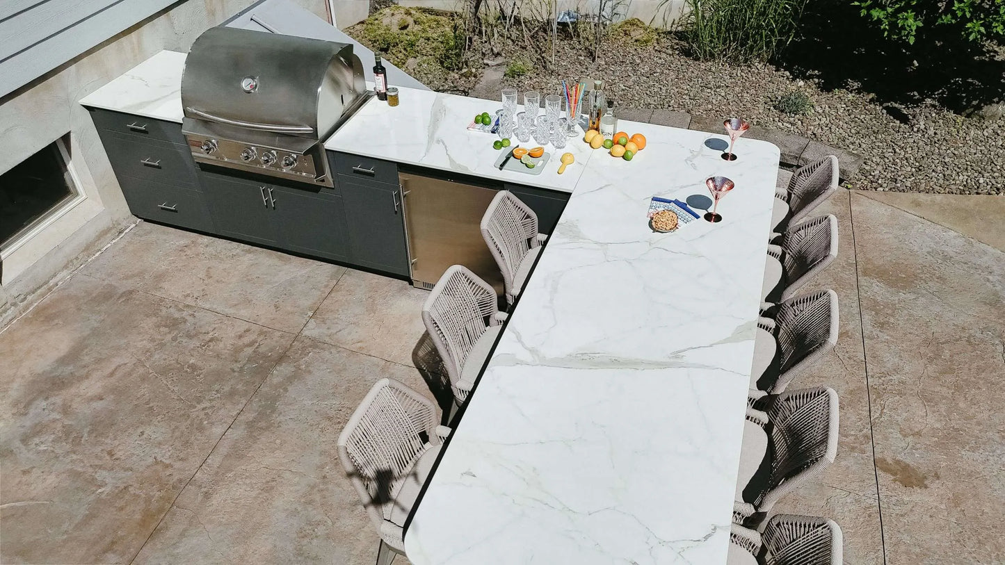 OPEN AIR OUTDOOR KITCHENS - STRAIGHT RUN (2 PREP AREAS & SINK)