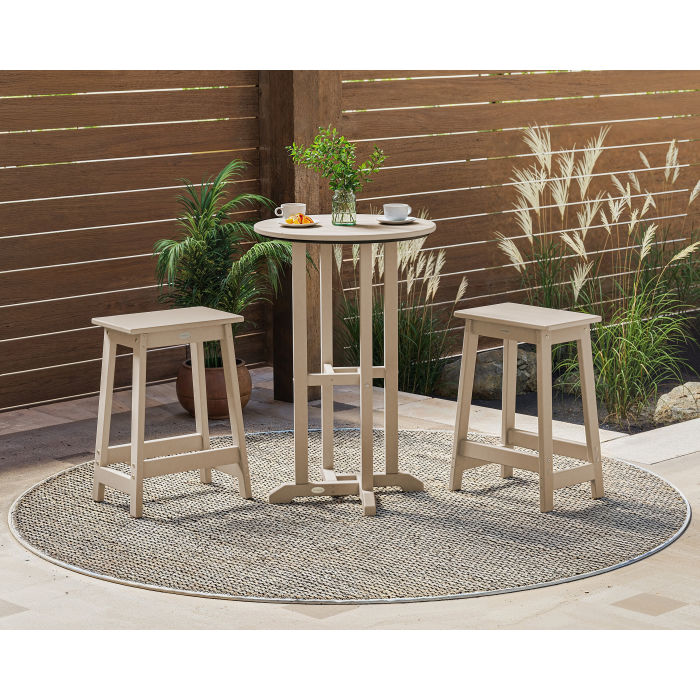 Polywood - Modern Studio Counter Stool 3-Piece Bistro Set - FREE SHIPPING