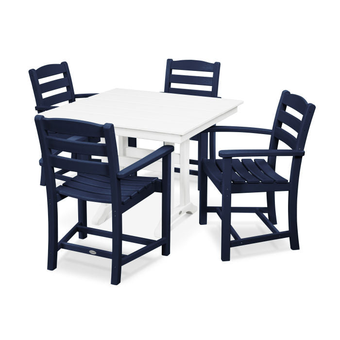 POLYWOOD La Casa Café 5-Piece Farmhouse Trestle Arm Chair Dining Set FREE SHIPPING