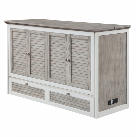 Islamorada Queen-Size Cabinet Bed — Dapple Grey and Blanc