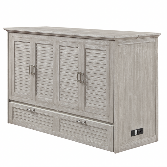 Captiva Queen Size Cabinet Bed — Driftwood
