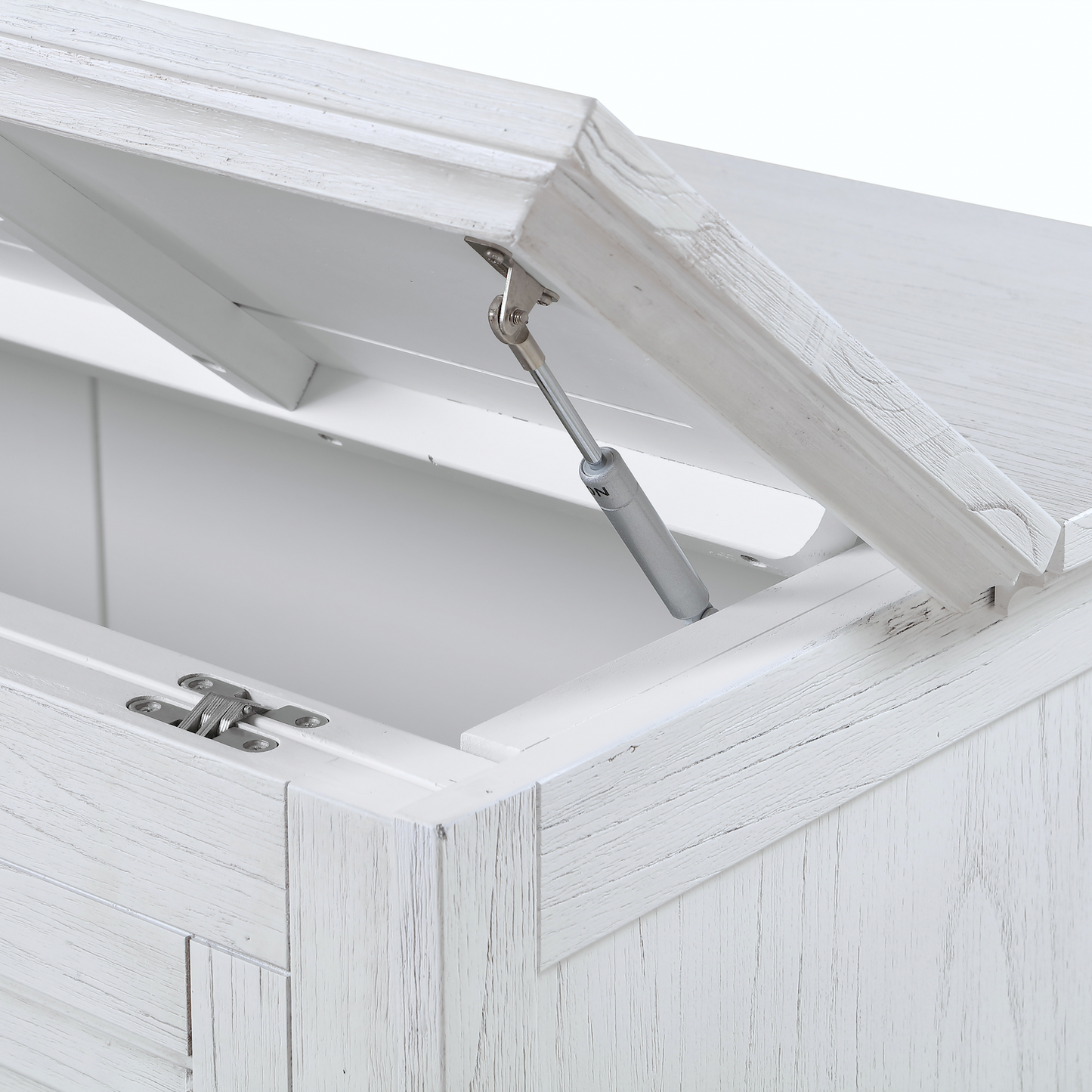 Surfside Queen-Size Cabinet Bed — Weathered White