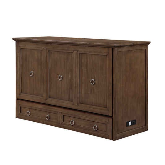 Point Breeze Queen Cabinet Bed — Nutmeg
