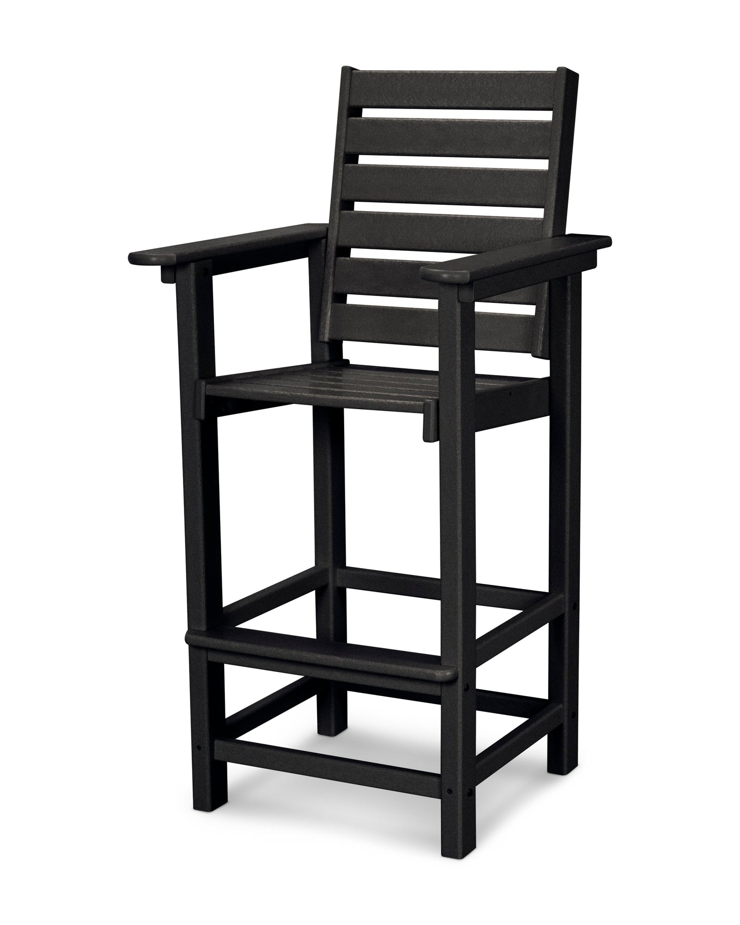 POLYWOOD Captain Bar Chair — Black
