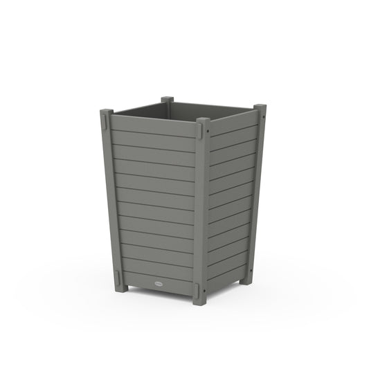 POLYWOOD Nautical Large Tapered Square Planter Box — Slate Grey