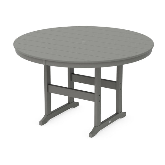 POLYWOOD 60" Round Farmhouse Counter Table — Slate Grey