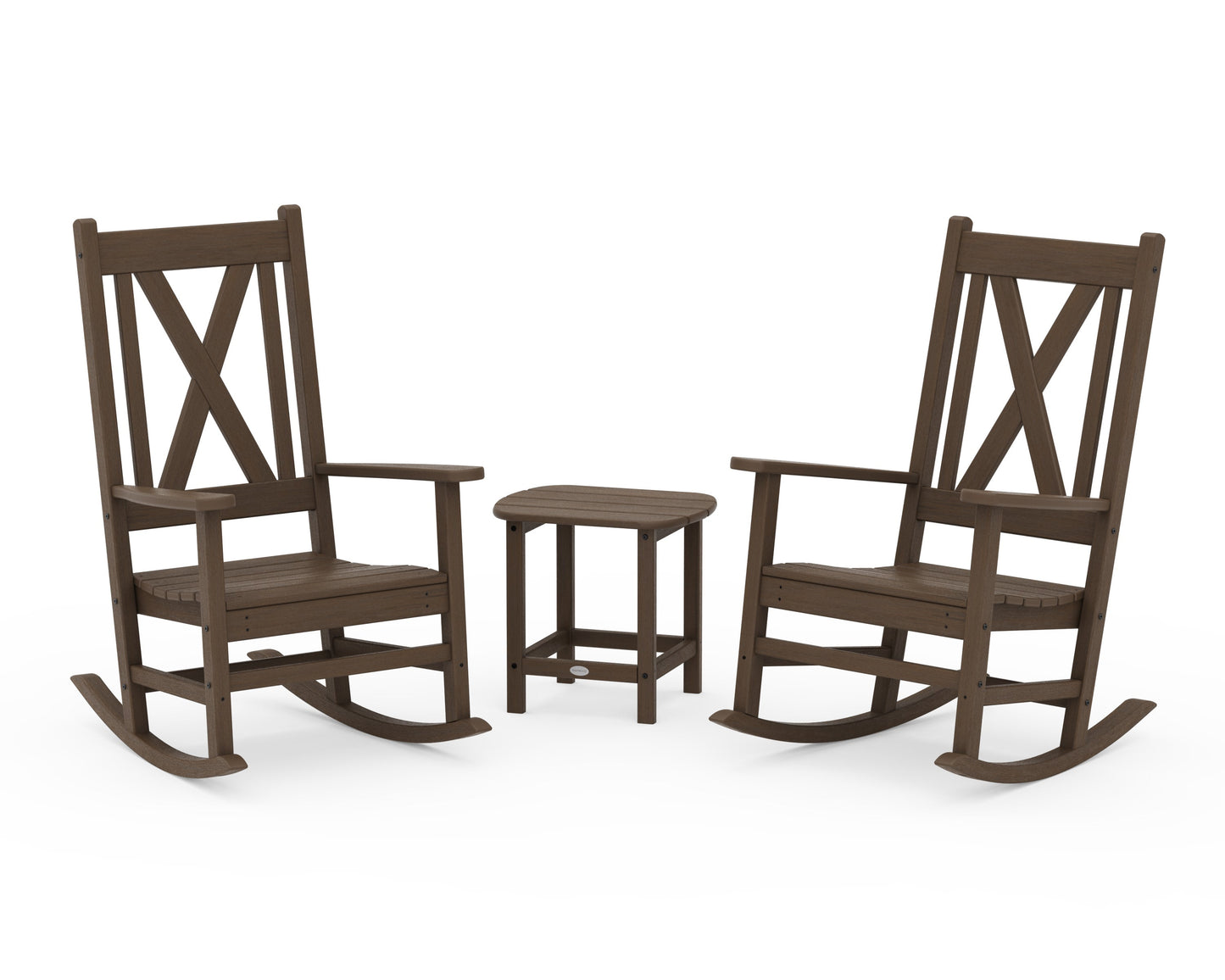 POLYWOOD Braxton 3-Piece Porch Rocking Chair Set — Kona