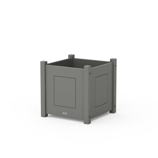POLYWOOD Country Living Large Square Planter Box — Slate Grey