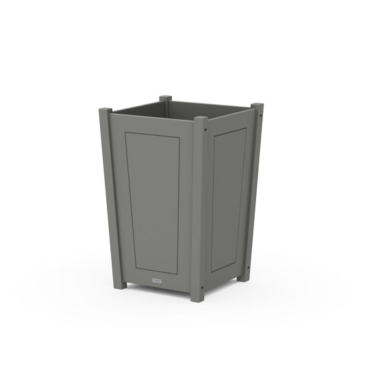 POLYWOOD Country Living Large Tapered Square Planter Box — Slate Grey