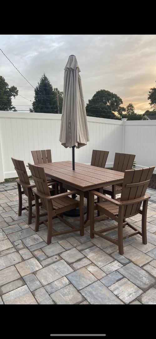 Polywood - Quattro 7-Piece Farmhouse Dining Set with Trestle Legs - FREE SHIPPING