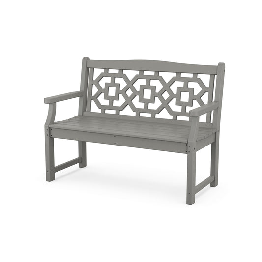 POLYWOOD Chinoiserie 48" Garden Bench — Slate Grey