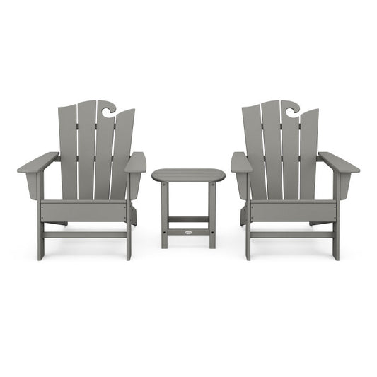 Polywood - Wave 3-Piece Adirondack Set with The Ocean Chair - FREE SHIPPING