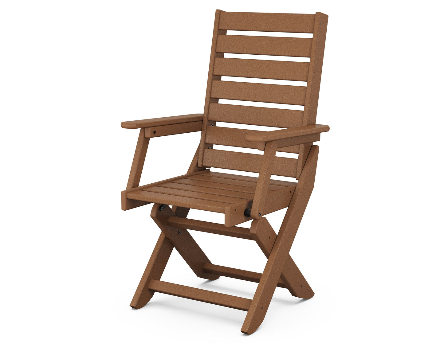 POLYWOOD Captain Folding Dining Chair — Teak