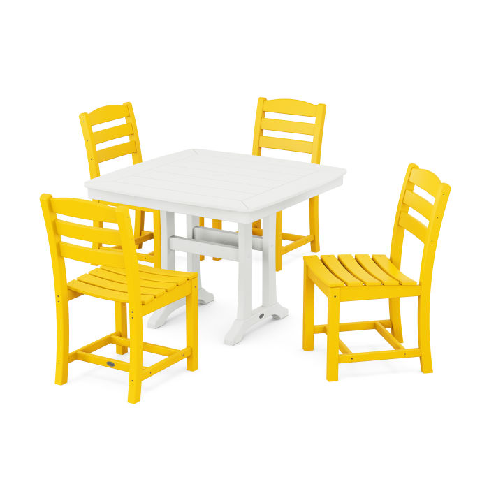 POLYWOOD La Casa Café Side Chair 5-Piece Dining Set with Trestle Legs FREE SHIPPING