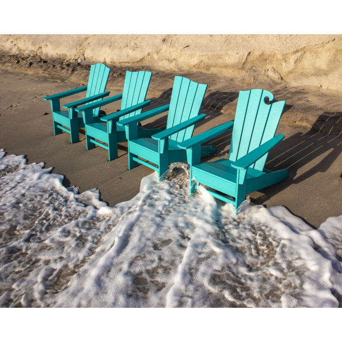 Polywood - Wave 4-Piece Adirondack Chair Set - FREE SHIPPING