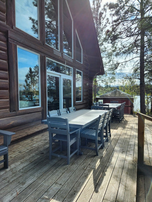 POLYWOOD Lakeside 9-Piece Farmhouse Dining Set with Trestle Legs FREE SHIPPING