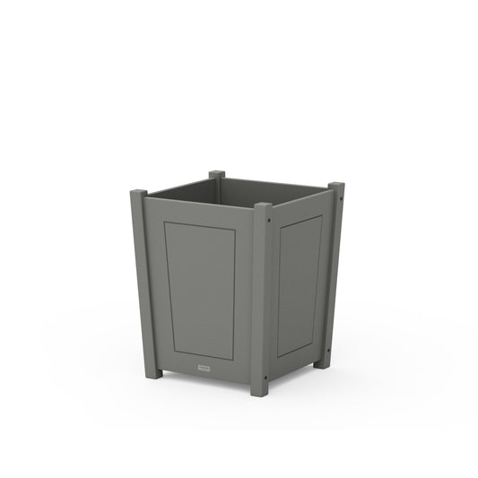 POLYWOOD Country Living Large Tapered Square Short Planter Box — Slate Grey