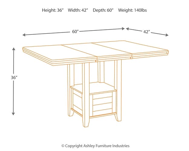 Ashley Express - Haddigan RECT DRM Counter EXT Table