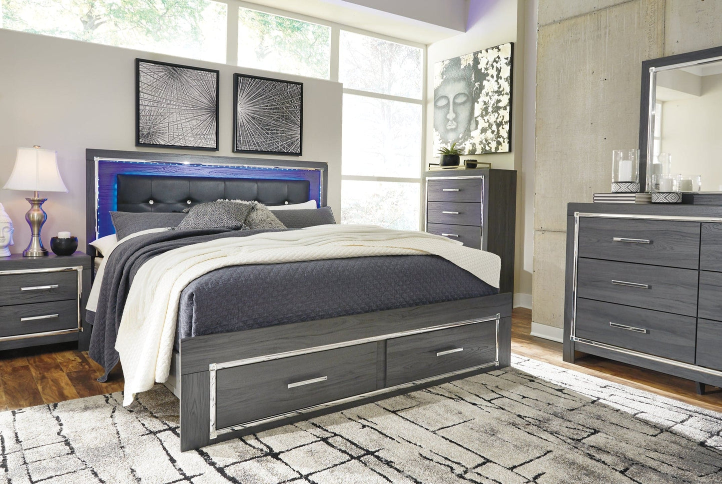 Lodanna Panel Bed With 2 Storage Drawers