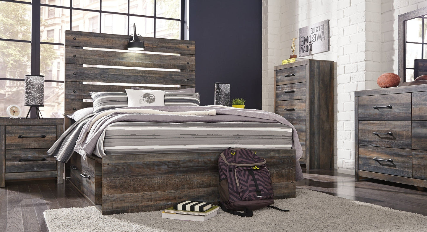 Drystan Panel Bed With 4 Storage Drawers