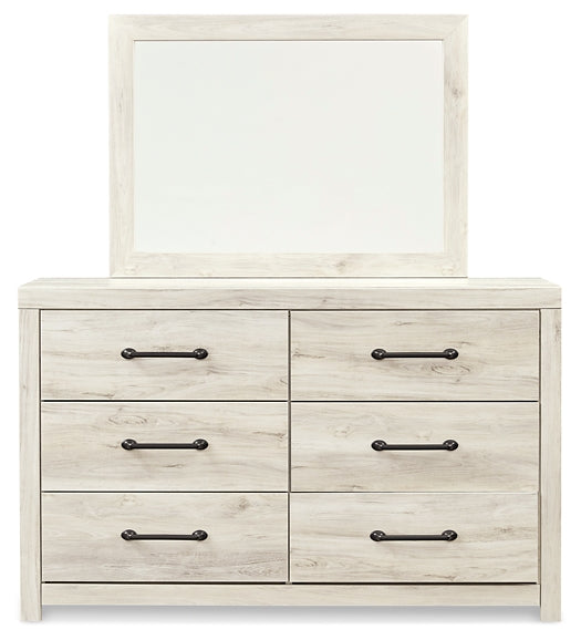 Cambeck Panel Headboard With Mirrored Dresser, Chest And 2 Nightstands