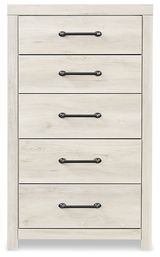 Cambeck Panel Headboard With Mirrored Dresser, Chest And 2 Nightstands