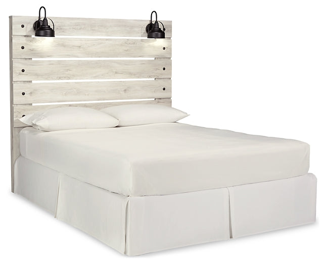Cambeck Panel Headboard With Mirrored Dresser, Chest And 2 Nightstands