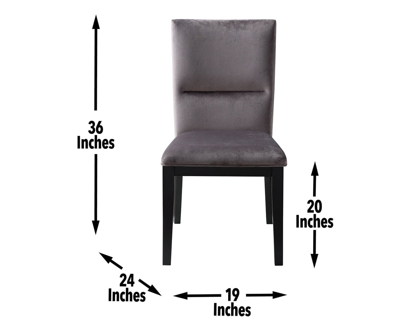 Amalie Side Chair, Grey Velvet