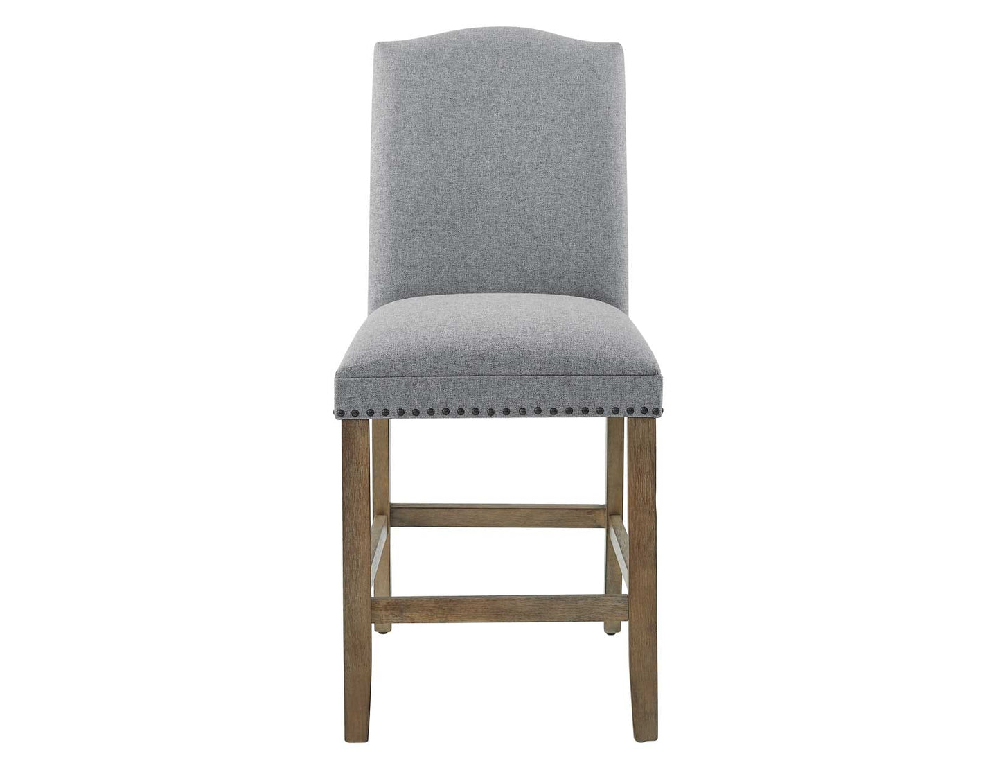 Grayson 24″ Counter Stool, Upholstered with Nailhead, Gray