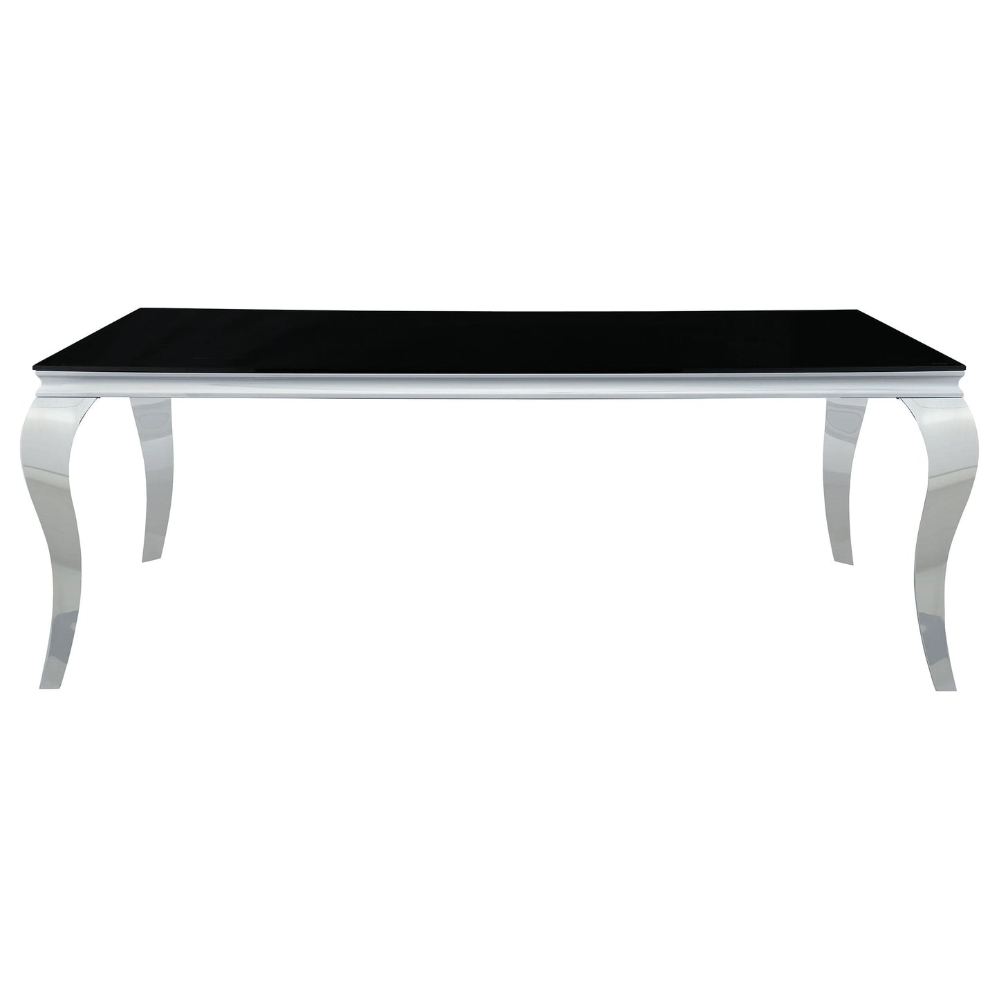 Carone Rectangular 81-inch Glass Top Dining Table Black