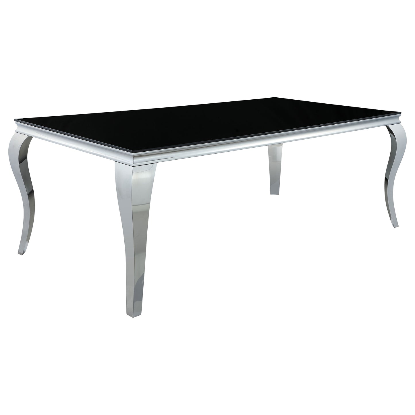 Carone 5-piece 81-inch Rectangular Black Glass Dining Set Blue