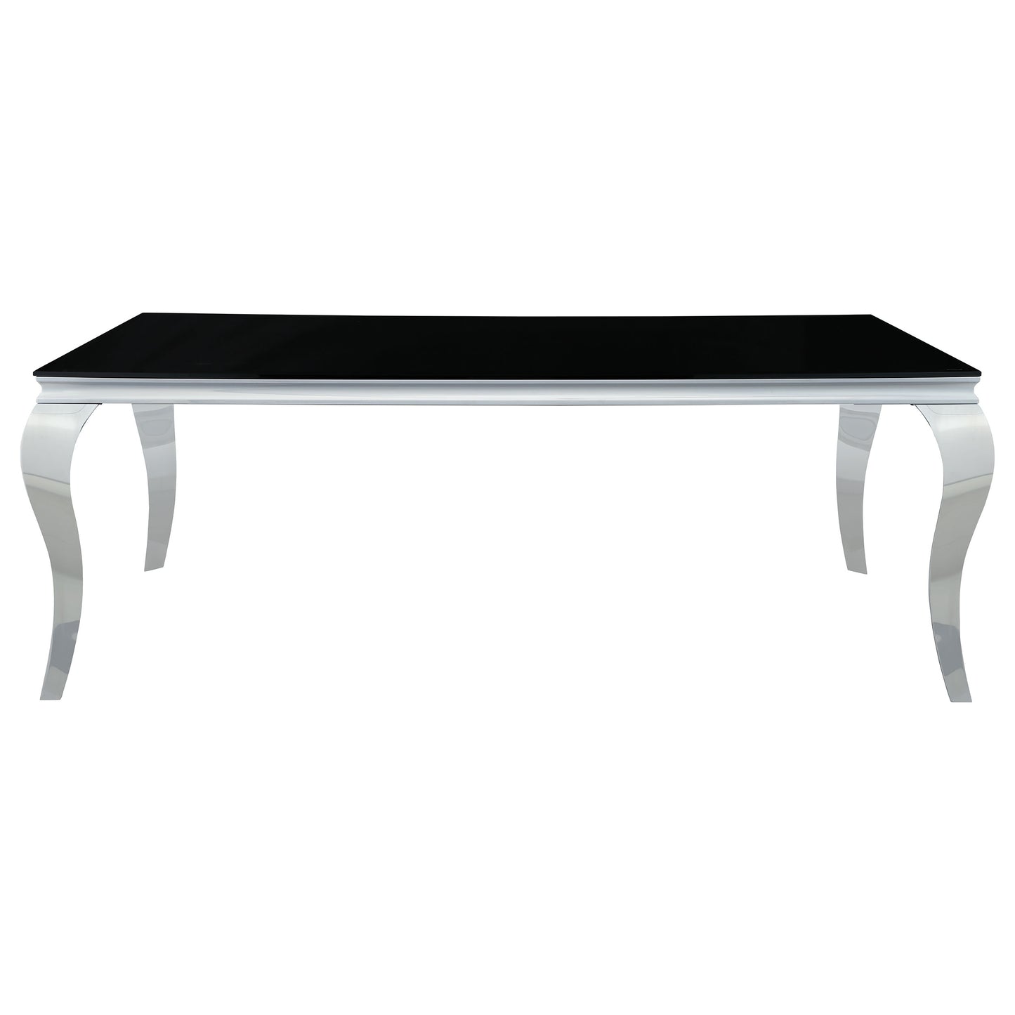 Carone 5-piece 81-inch Rectangular Black Glass Dining Set Blue