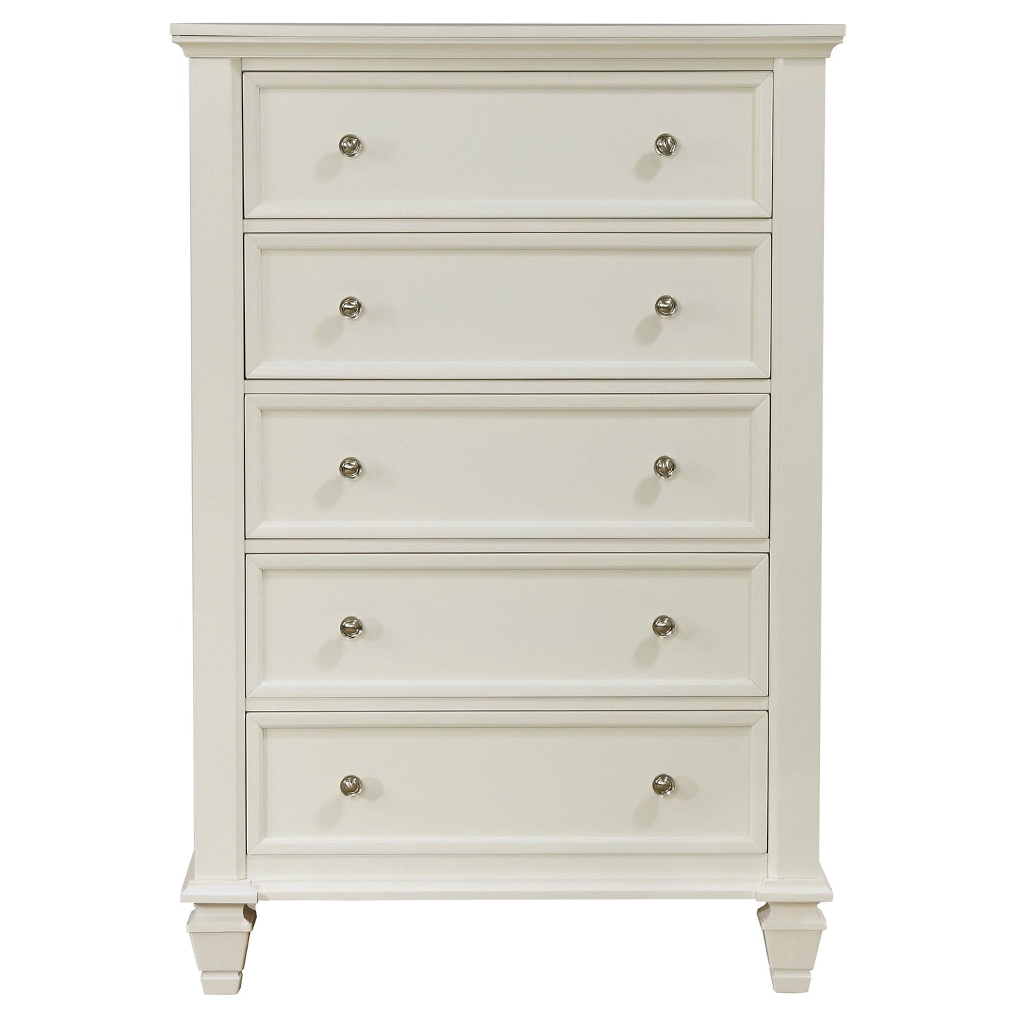 Sandy Beach 5-drawer Bedroom Chest Cream White