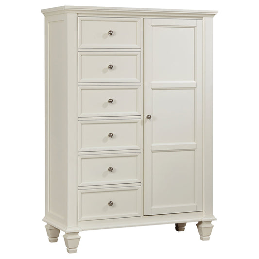 Sandy Beach 8-drawer Door Chest Cream White