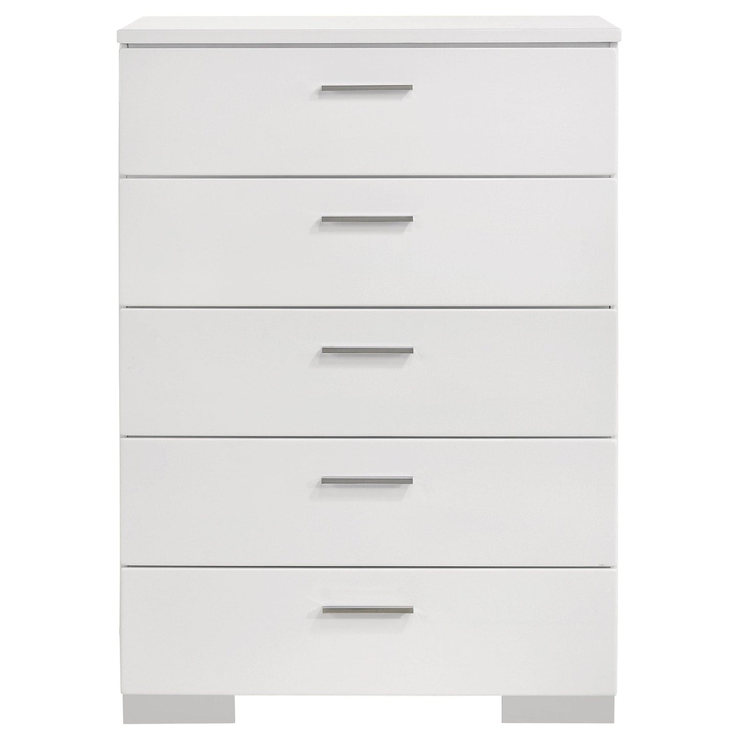 Felicity 5-drawer Bedroom Chest White High Gloss
