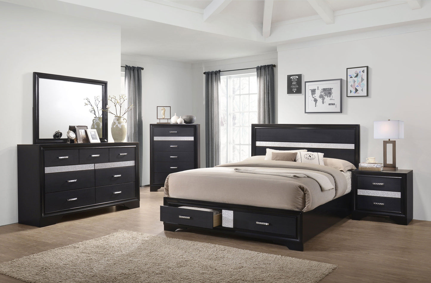 Miranda 6-drawer Bedroom Chest Black