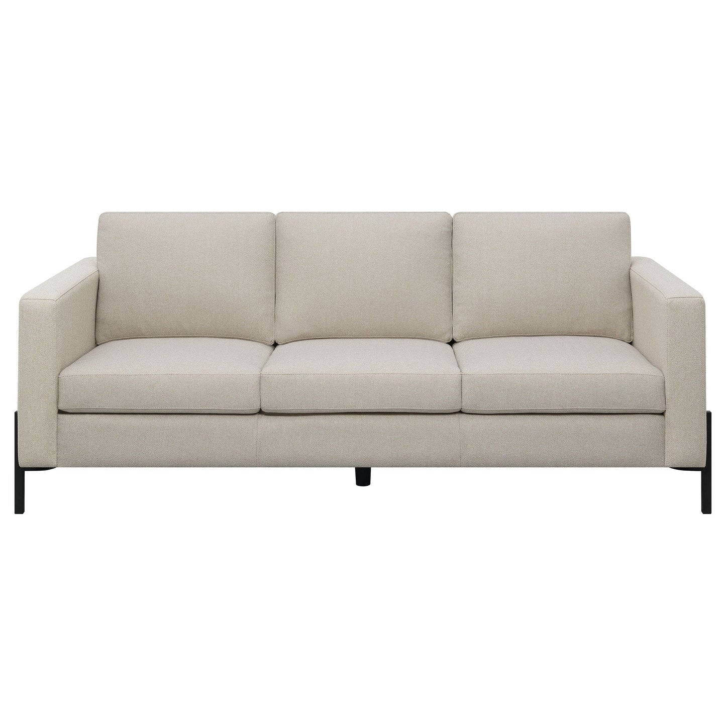 Tilly 2-piece Upholstered Track Arm Sofa Set Oatmeal