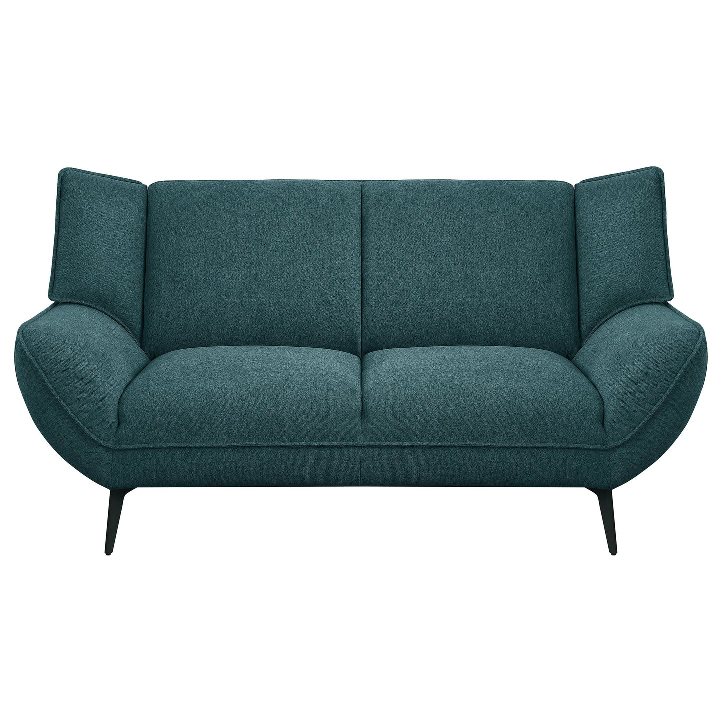 Acton 2-piece Upholstered Flared Arm Sofa Set Teal Blue